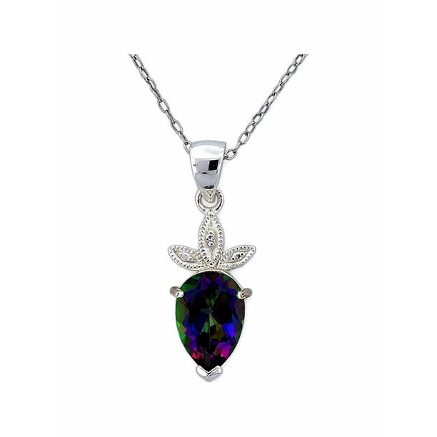 9x7mm Opal & White Topaz Oval Shape Pendant .925 Sterling Silver 9x7mm Opal & White Topaz Oval Shape Pendant .925 Sterling Silver